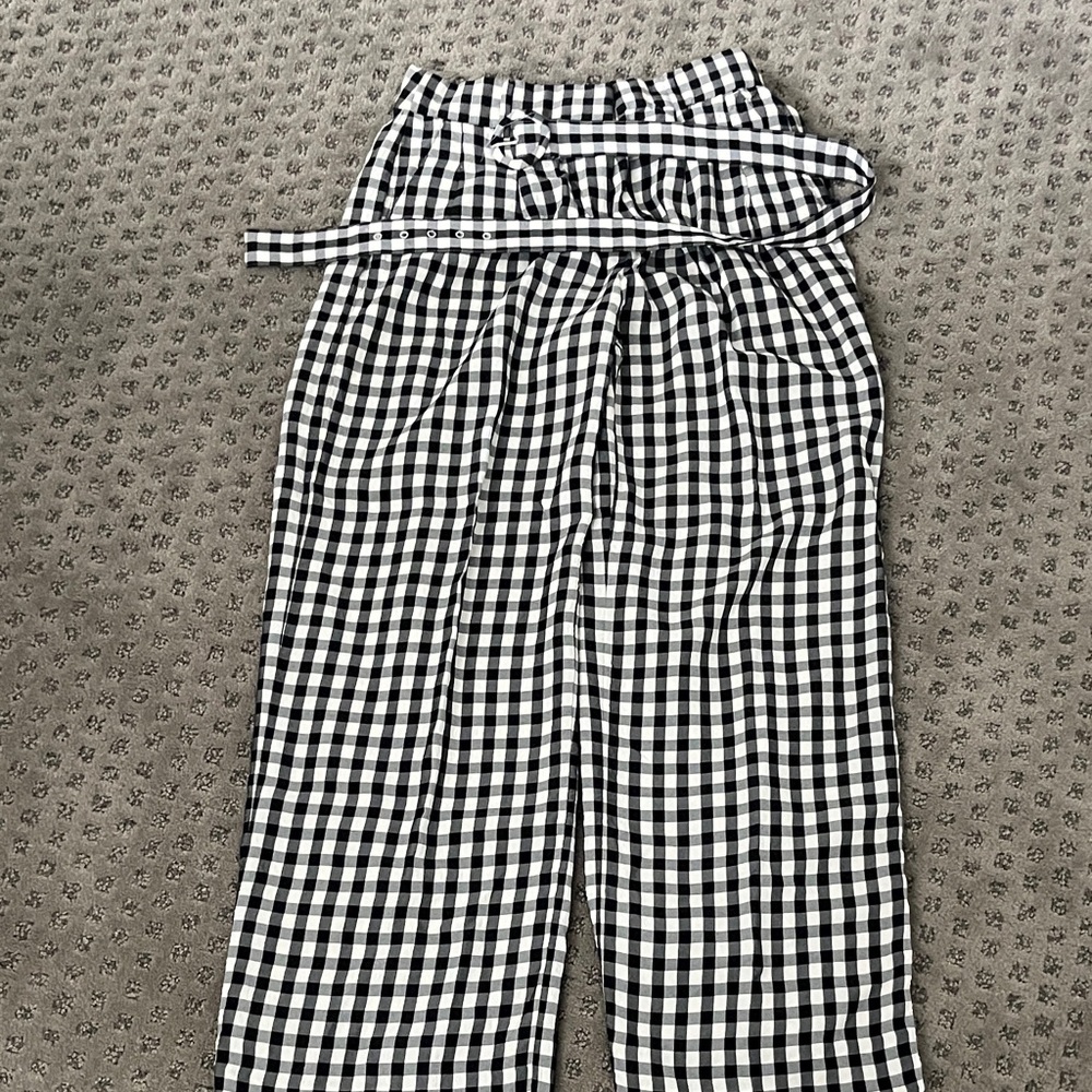 J. Crew Black and White Checkered Pants